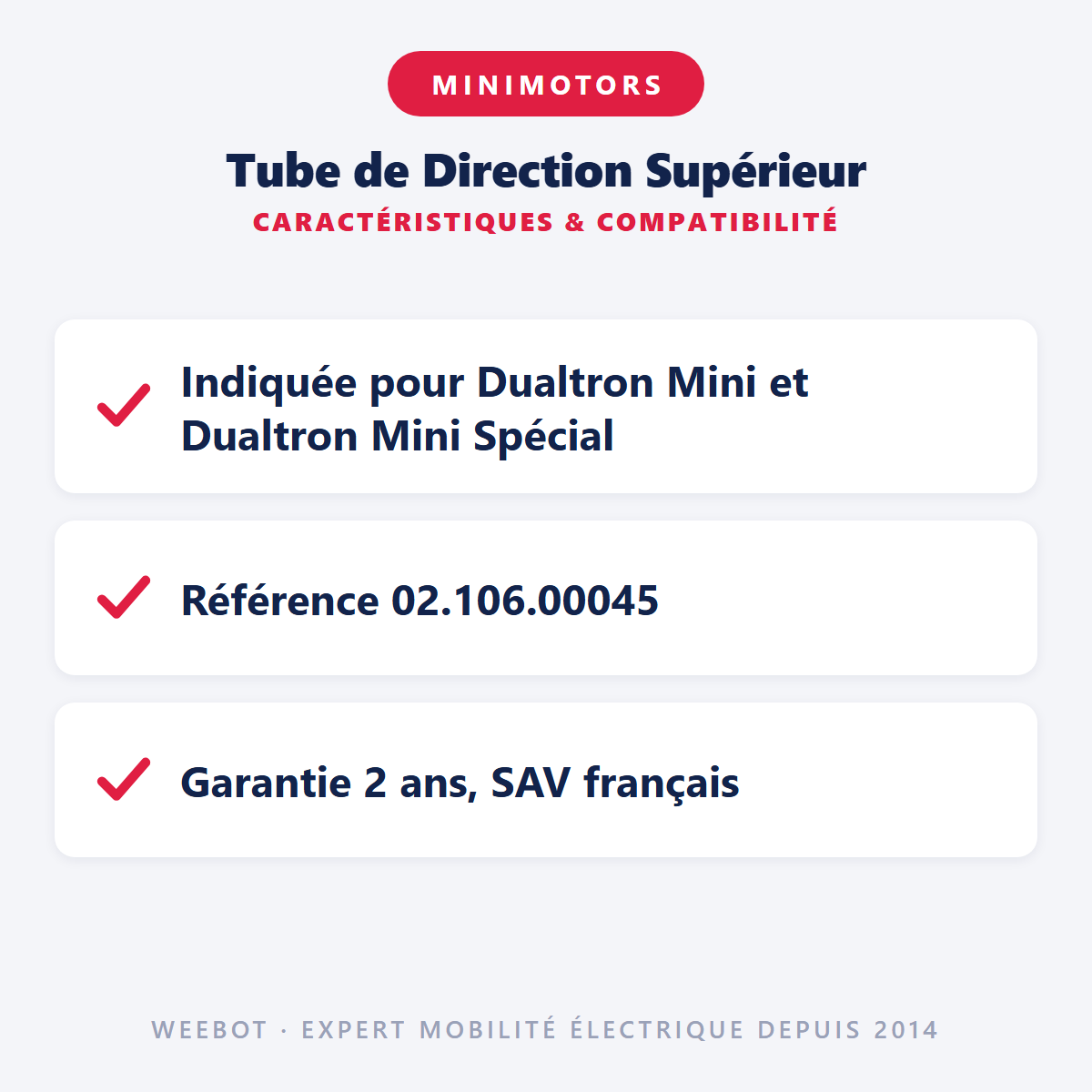 Tube de Direction Supérieur : caractéristiques et compatibilité
