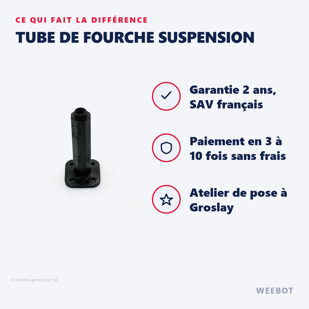 Tube de Fourche Suspension pour Trottinette Électrique Speedway Mini4 Pro - Weebot