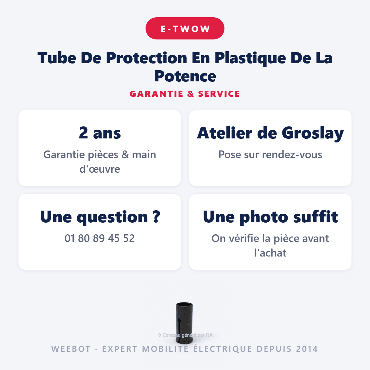 Tube De Protection En Plastique De La Potence pour Trottinette Electrique E-Twow - Weebot
