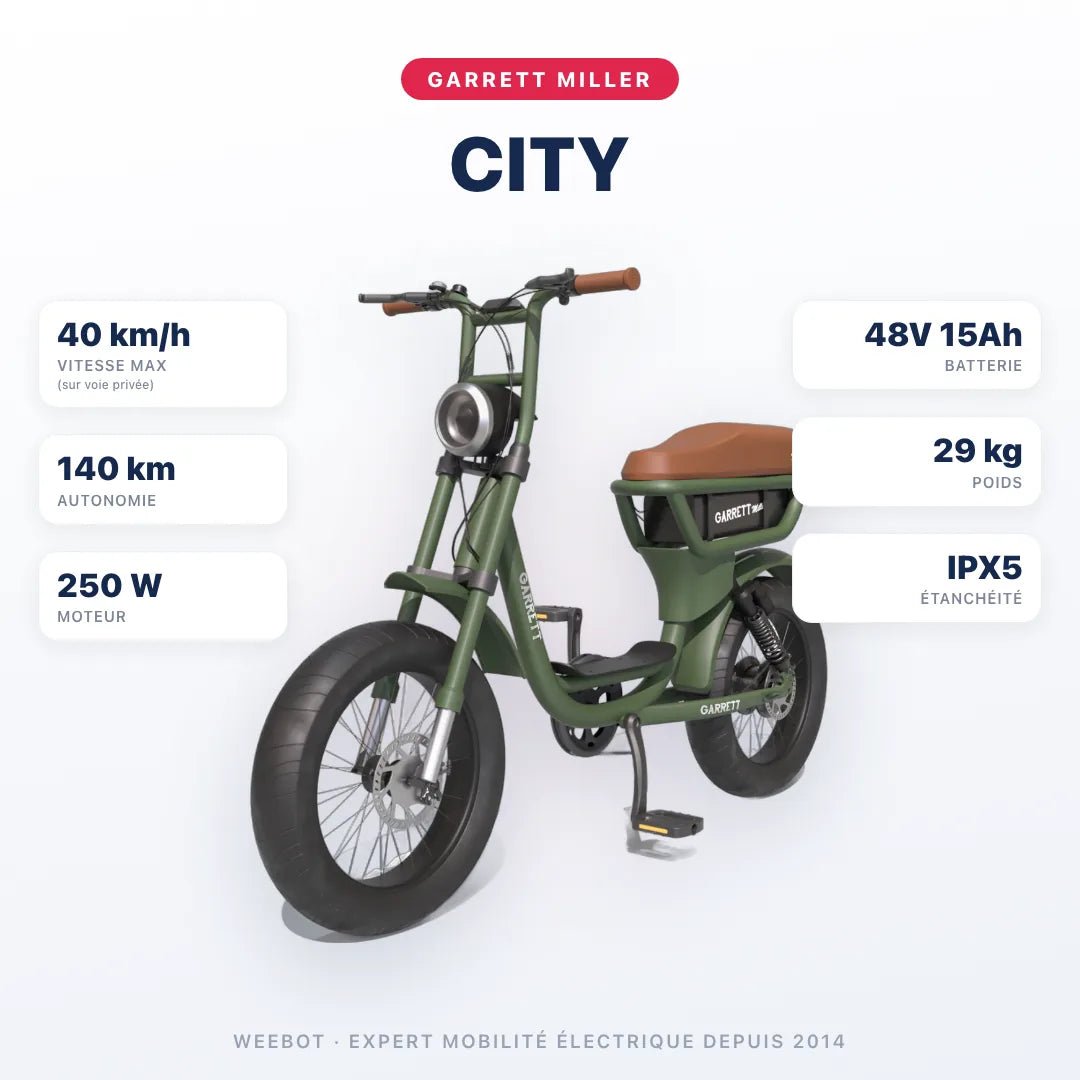 Fatbike Électrique Biplace Cargo Garrett Miller City - Weebot