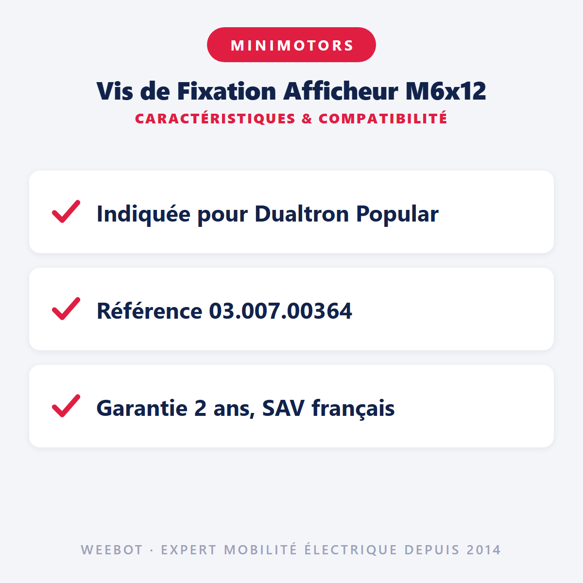 Vis de Fixation Afficheur M6x12 : caractéristiques et compatibilité