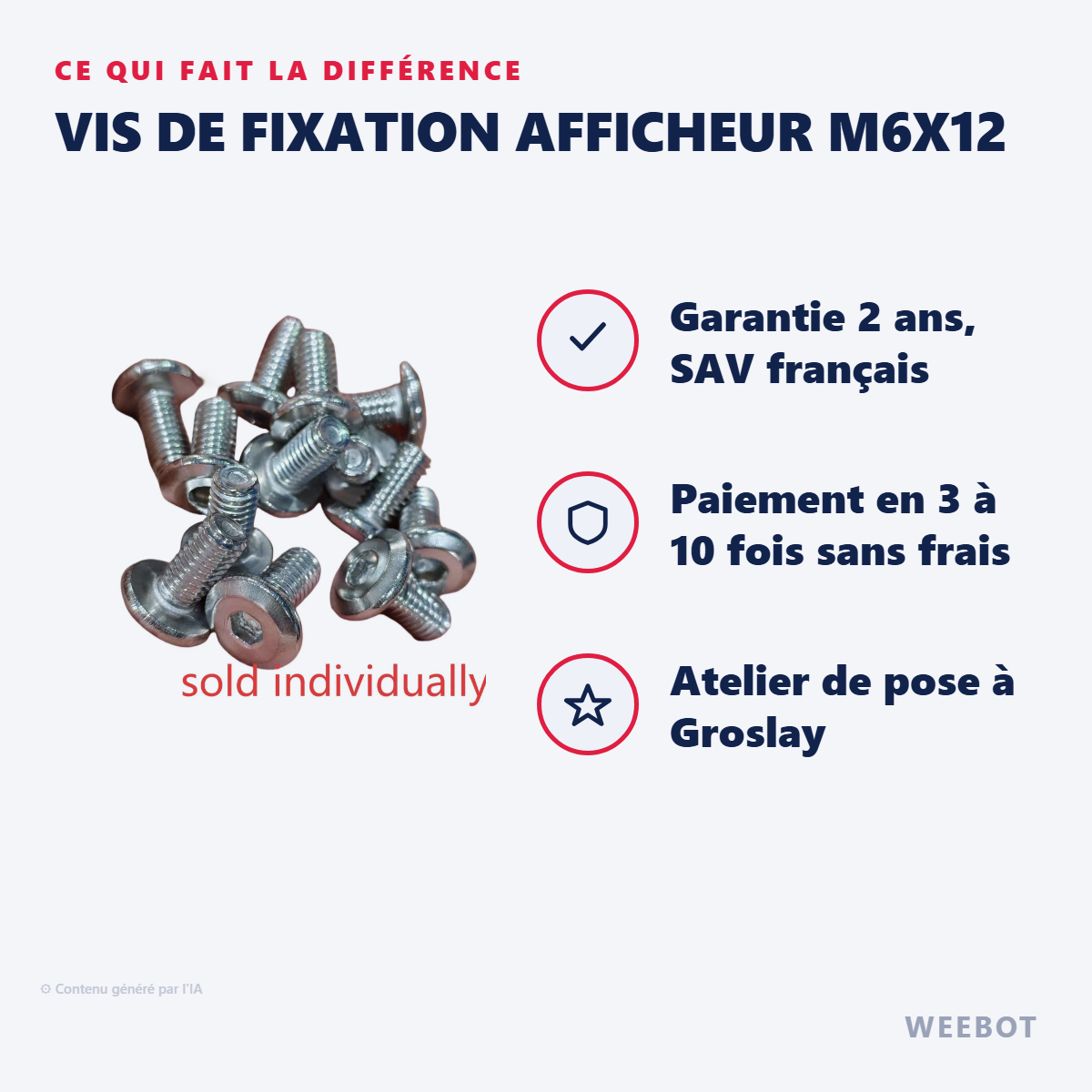 Vis de Fixation Afficheur M6x12 : les points forts