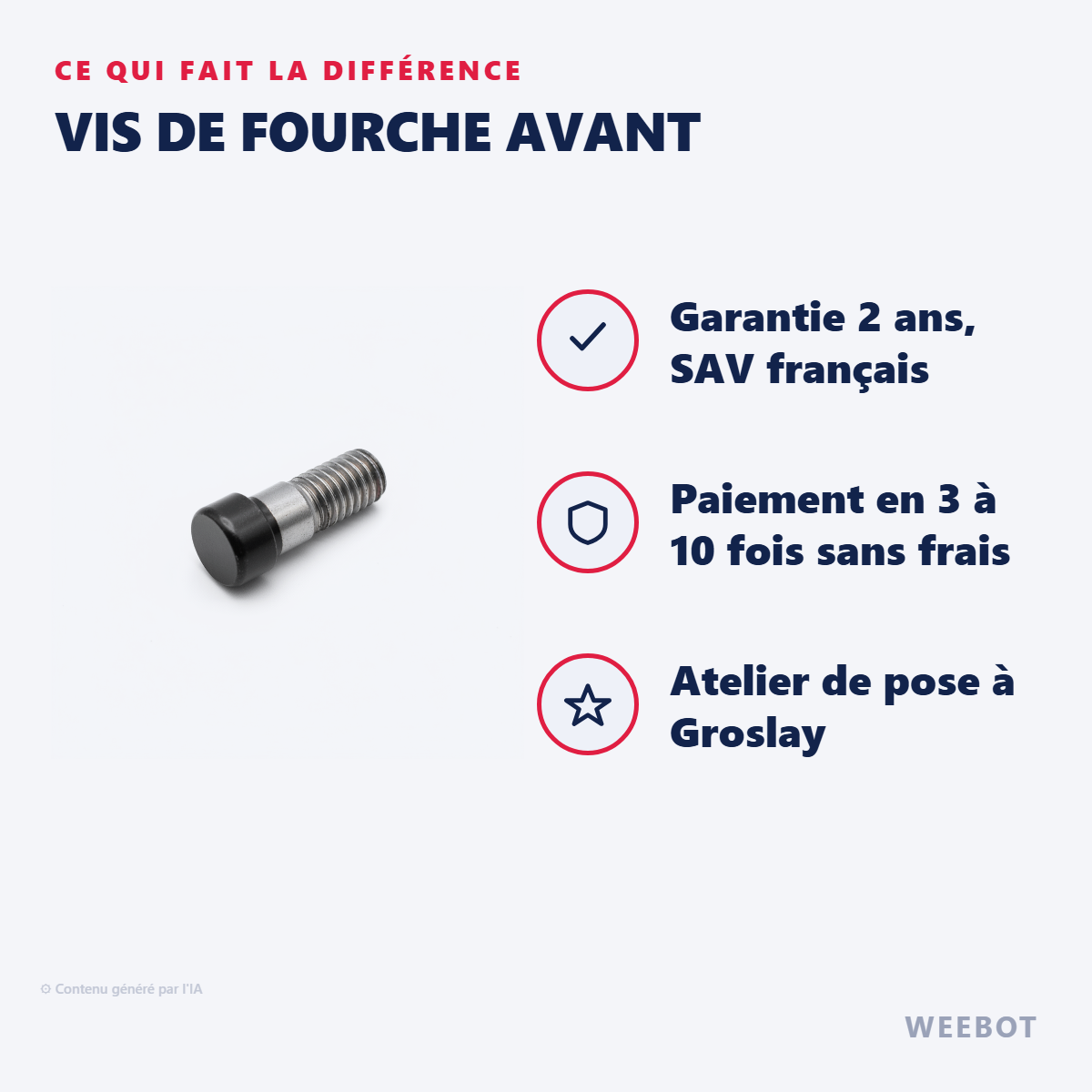 Vis de Fourche Avant : les points forts