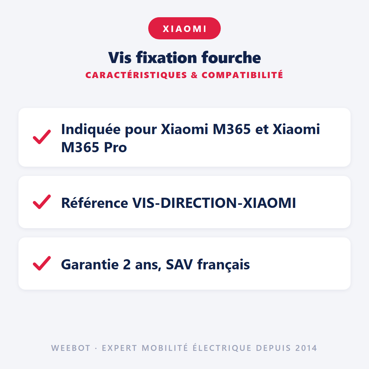 Vis fixation fourche : caractéristiques et compatibilité