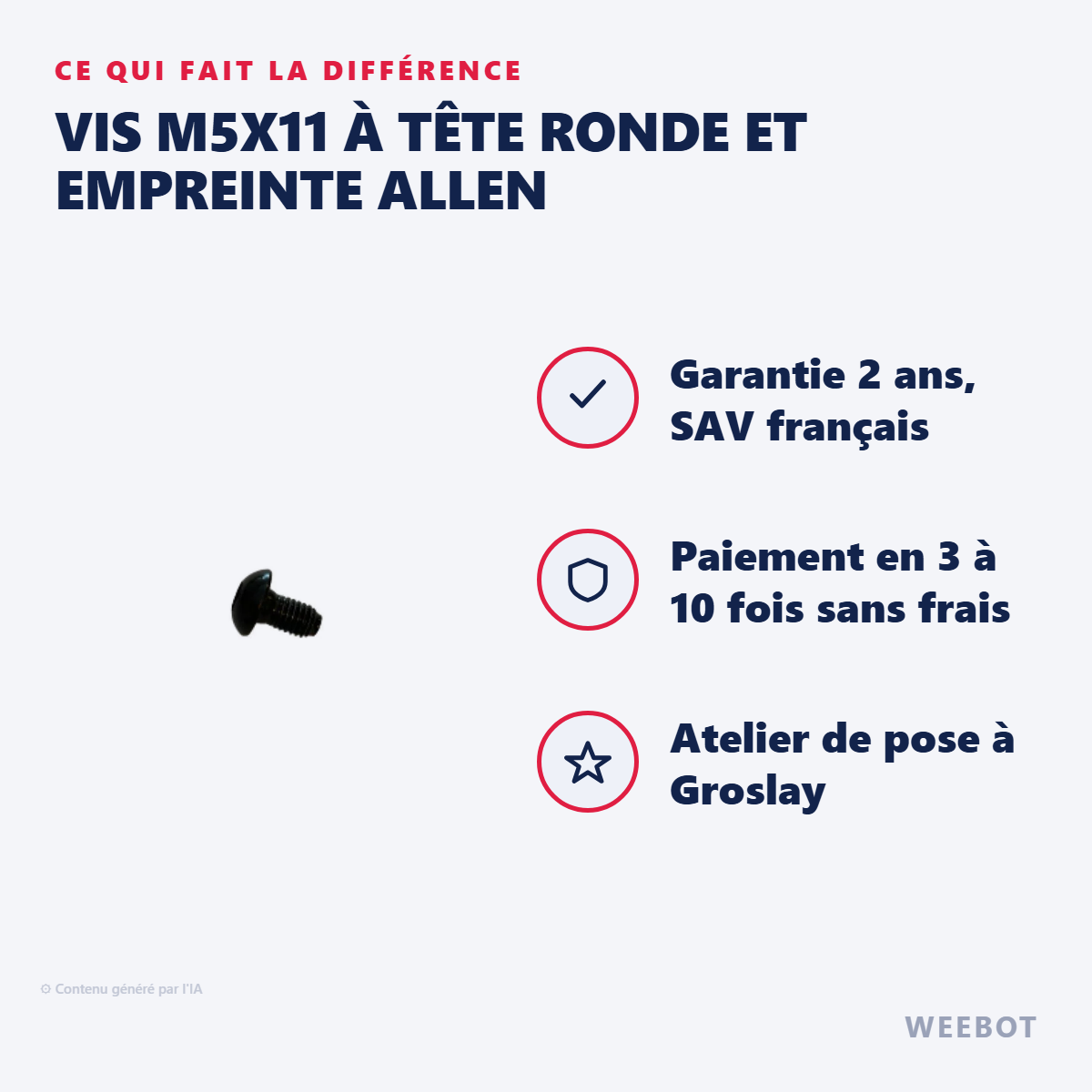 Vis M5x11 à Tête Ronde et Empreinte Allen : les points forts