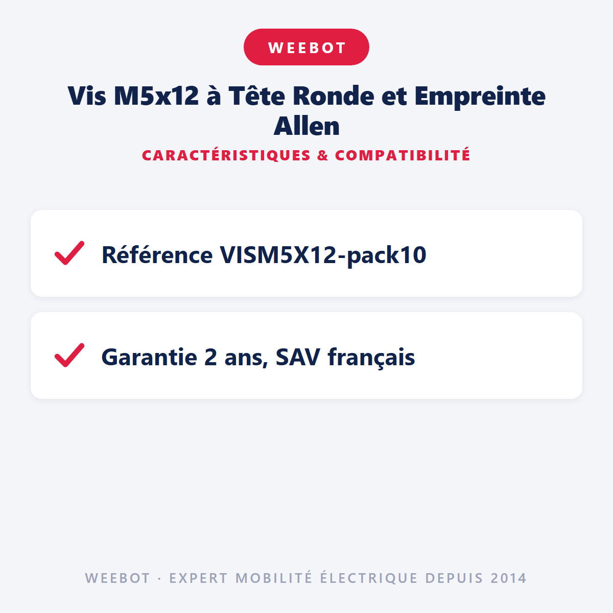 Vis M5x12 à Tête Ronde et Empreinte Allen : caractéristiques et compatibilité