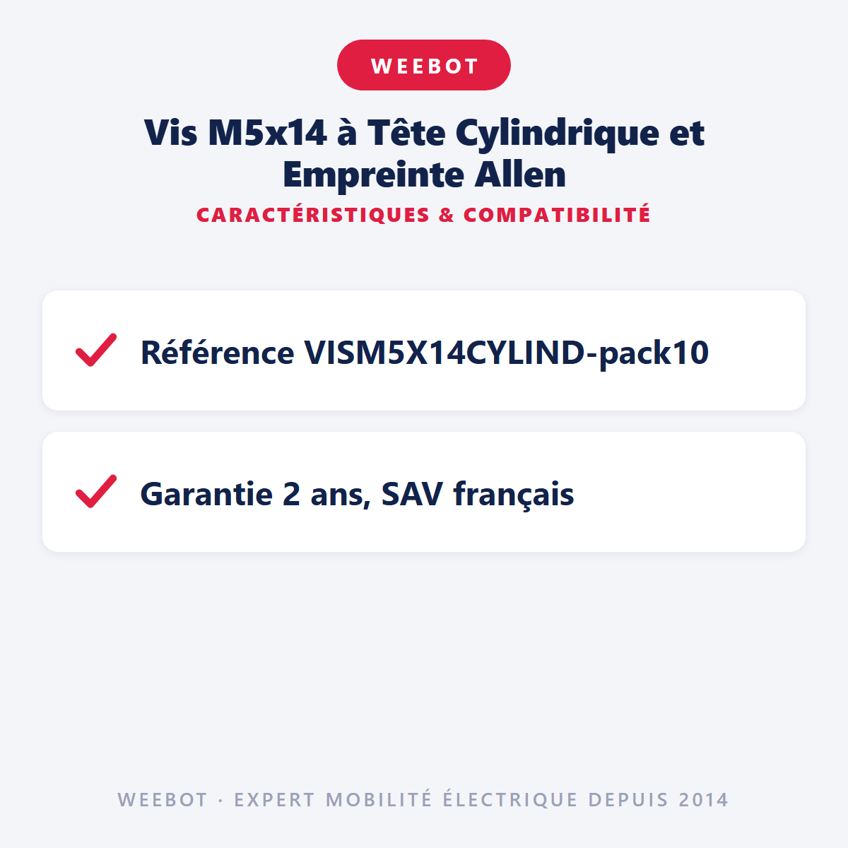 Vis M5x14 à Tête Cylindrique et Empreinte Allen : caractéristiques et compatibilité