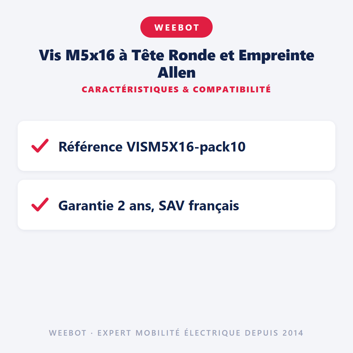 Vis M5x16 à Tête Ronde et Empreinte Allen : caractéristiques et compatibilité