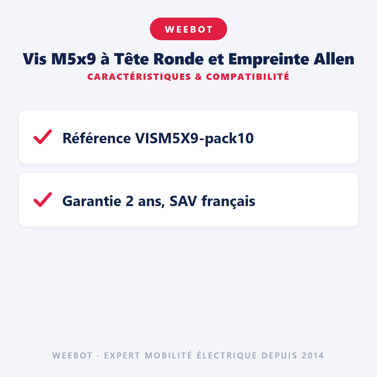 Vis M5x9 à Tête Ronde et Empreinte Allen : caractéristiques et compatibilité
