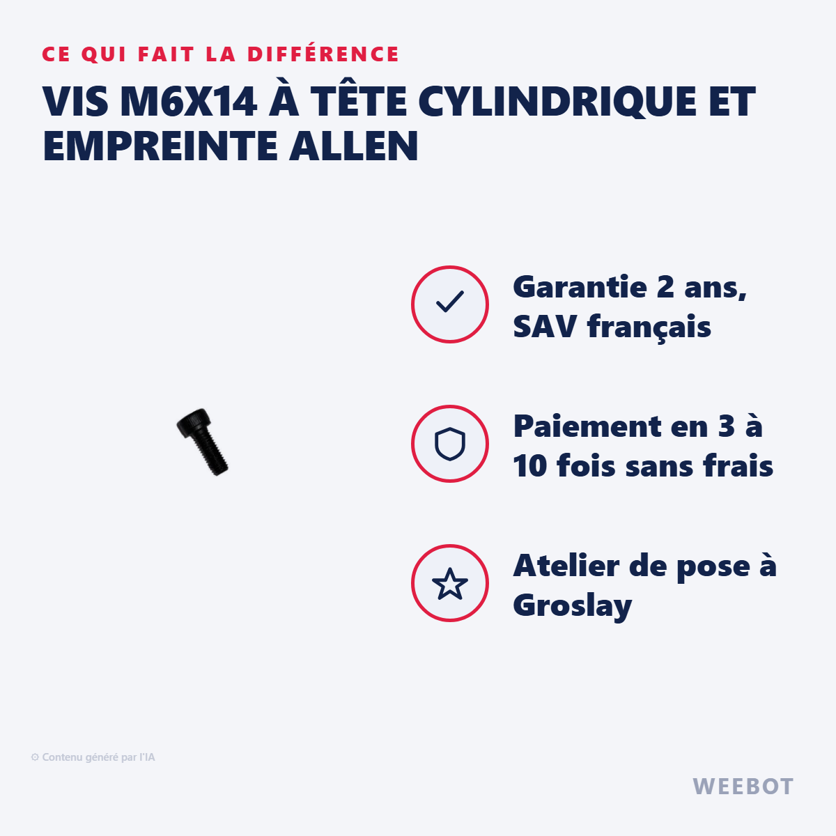 Vis M6x14 à Tête Cylindrique et Empreinte Allen : les points forts