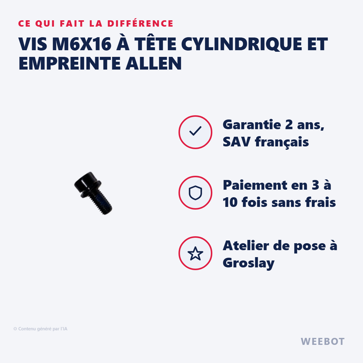 Vis M6x16 à Tête Cylindrique et Empreinte Allen : les points forts