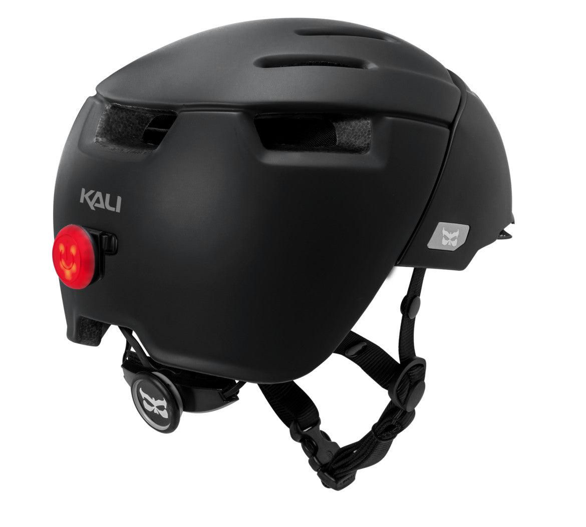 casque velo kali protectives city noir mat lumiere arriere