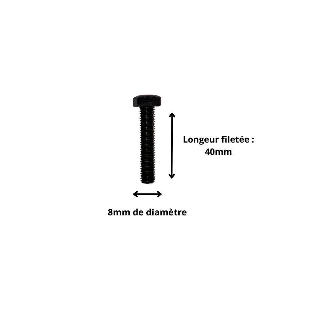 dimensions vis m8x40 tête plate